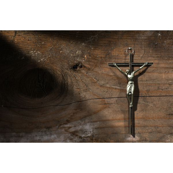 Jesus on Cross - Wooden Background